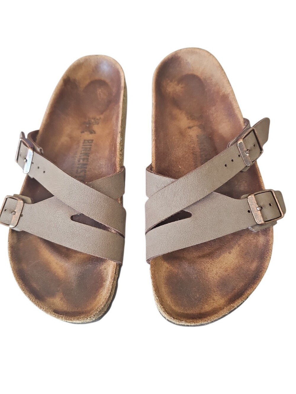 Birkenstock Yao Mocha Brown Strappy Slide Sandals EU Sz 38 Or US 7-7.5